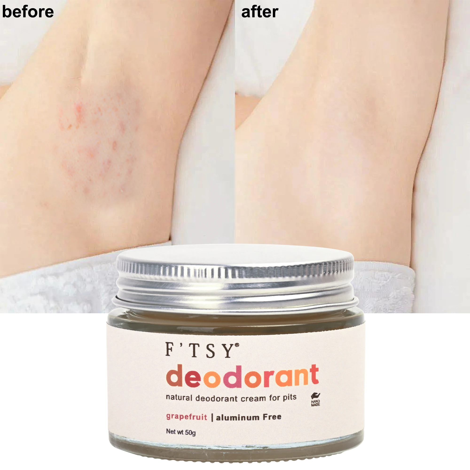 Creamy Deodorant Cream Arms100% Handmade Cosmetics Aluminum Free Grapefruit Natural Deodorant Cream For Pits