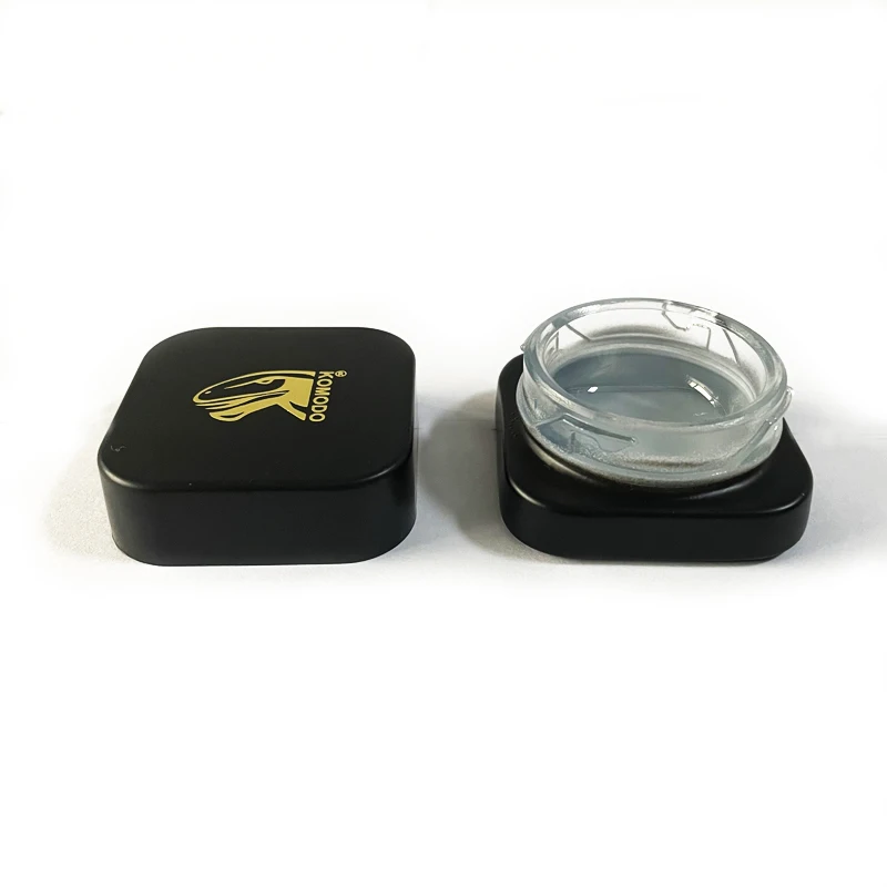 5ml 9ml Thick Glass Square Cube Containers with Black lids Concentrate Jars for Oil Lip Balm Wax Cosmetics