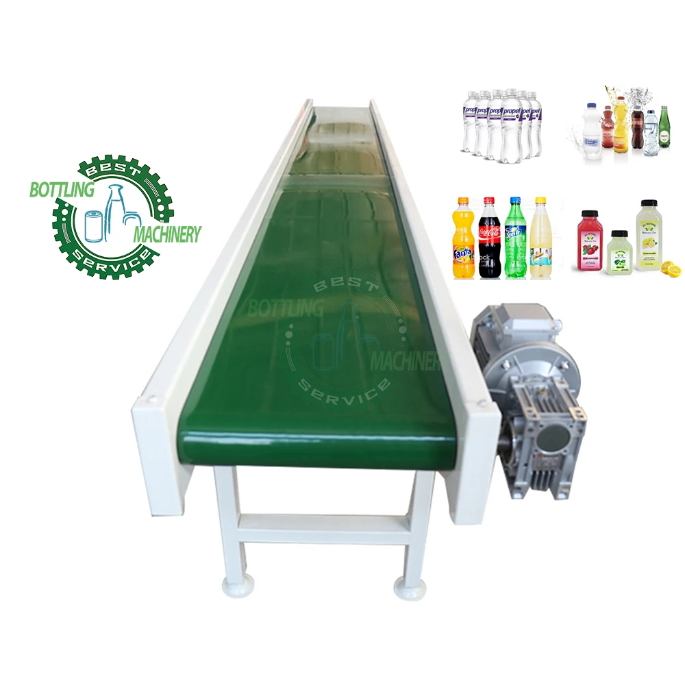 Motorized modular bottle transfer Transport green PVC belt conveying system conveyors for box carton