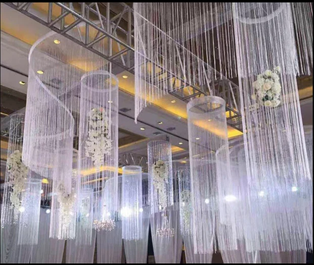 Wedding  backdrop Scene curtain  for wedding event party Decoration Ceiling Tassel Decoration Pendant