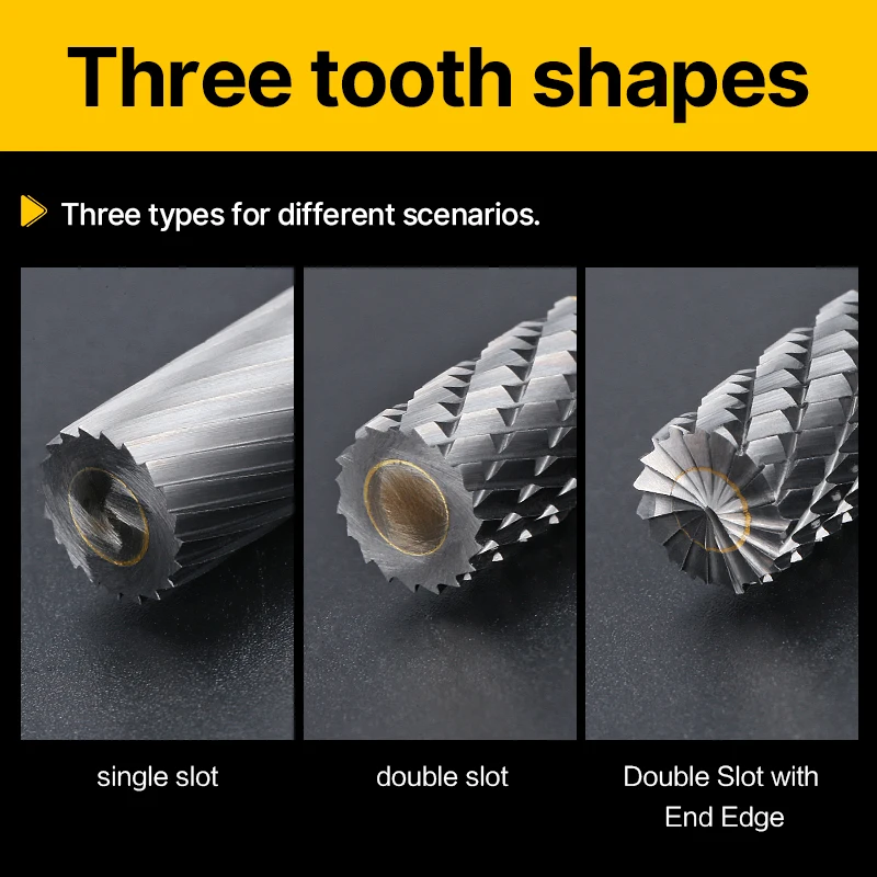 HUHAO 6mm Shank Drawing Tungsten Carbide Milling Cutter Rotary Tool Burr Rotary Dremel Metal Wood 4210