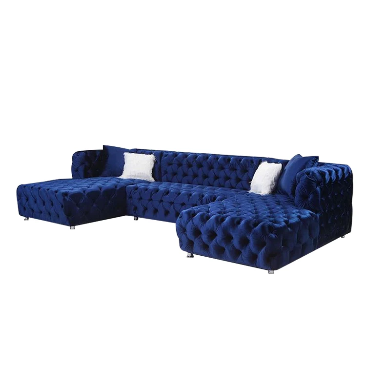 Elegant Sitting Room Recliners Furniture Set Combinable Couch Design U Shape Corner Velvet Living Room Sofa Provide catalog