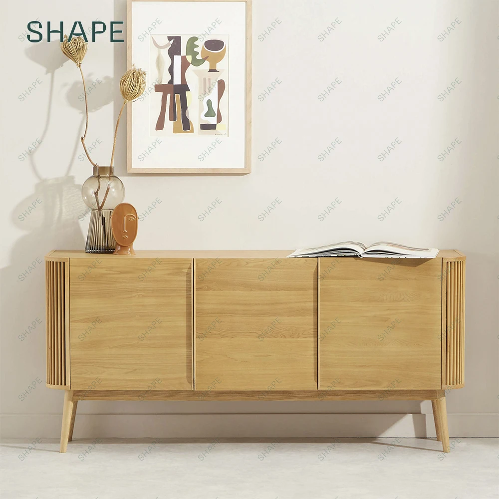 CAPANA sideboard 1600 buffet with 2 fixed shelves and 1 adjustable shelf in ash clear color or black