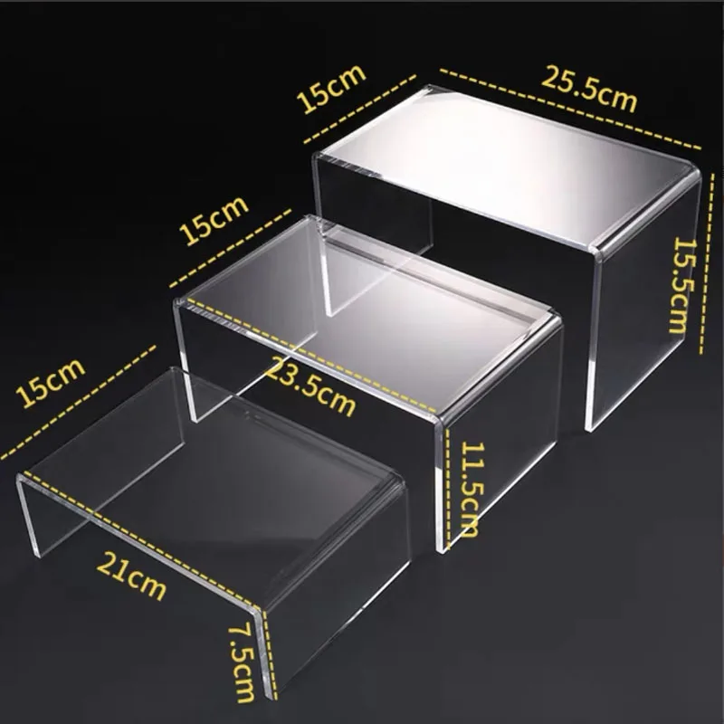 Hot Sell Clear U Shape Display Riser clear acrylic tabletop Stand Strong Acrylic shelf risers for toys bag shoe cosmetics