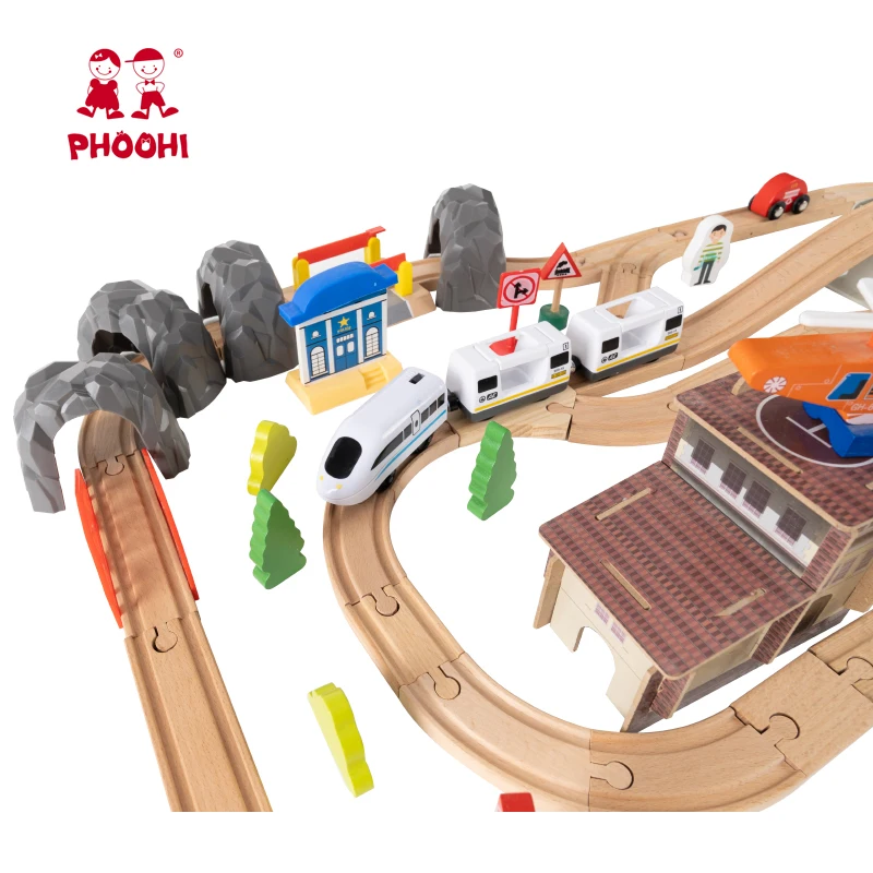 Hot Selling Children Educational Learning Kids Play Railway Set Wooden Train Toy for Baby Train Toy