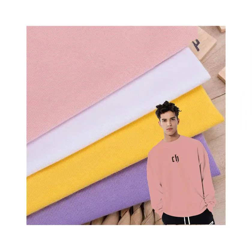 Top Quality Textile 32s Double Yarn 220gsm Oversize 100% Cotton Knitting Jersey T-shirt Fabric