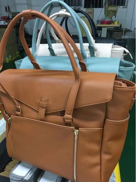 OEM&ODM Customized logo vegan leather diaper bag backpack baby diaper tote bag for mom