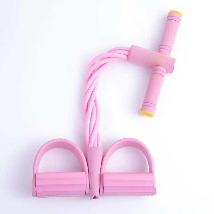 Yoga Fitness Body Trimmer Foot Multi-Function Tension Sit-up Pull Rope 6 Tube Elastic Resistance Bands Gym