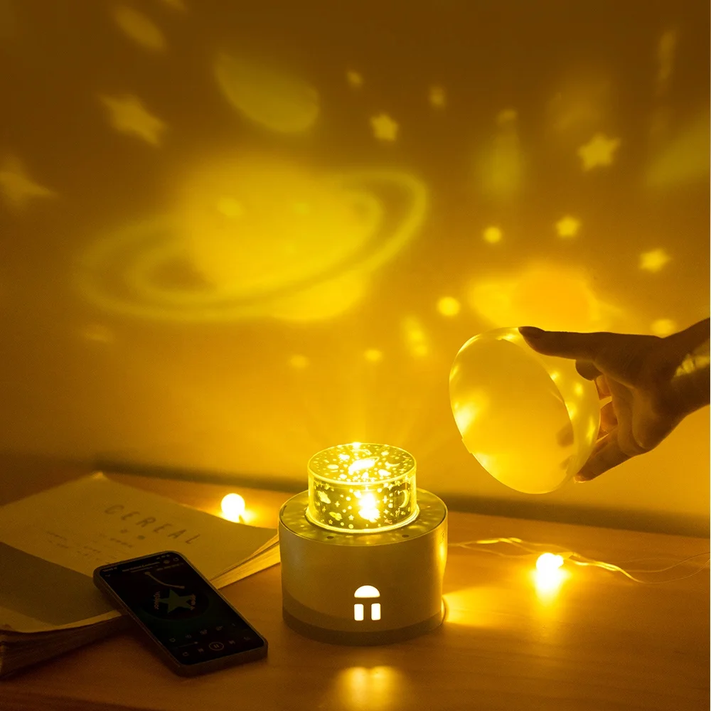 360 Degree Atmosphere Night Lamp Baby Girls Bedroom Decor Kids Night Light  Projector Star LED Nightlight