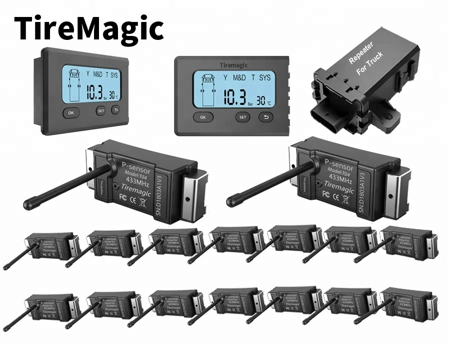 Грузовик прицеп tpms для грузовиков 16 колеса 200psi сенсор внутренняя беспроводная система контроля давления в шинах