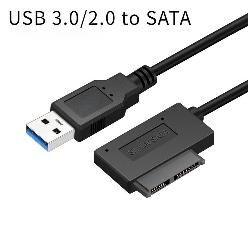 USB 2.0 To Mini Sata II 13Pin Adapter Converter Cable for Laptop CD/DVD ROM Drive Adapter Drive Cable for Notebook