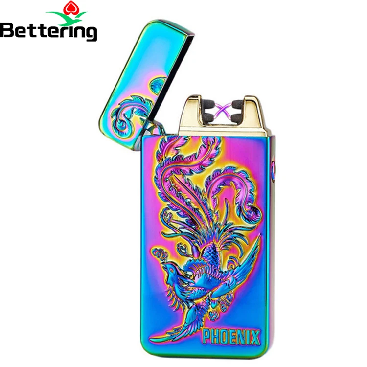 oem unique dragon double flame fire dual arc spark electric rechargeable usb cigarette candle men sublimation lighter cheap bulk