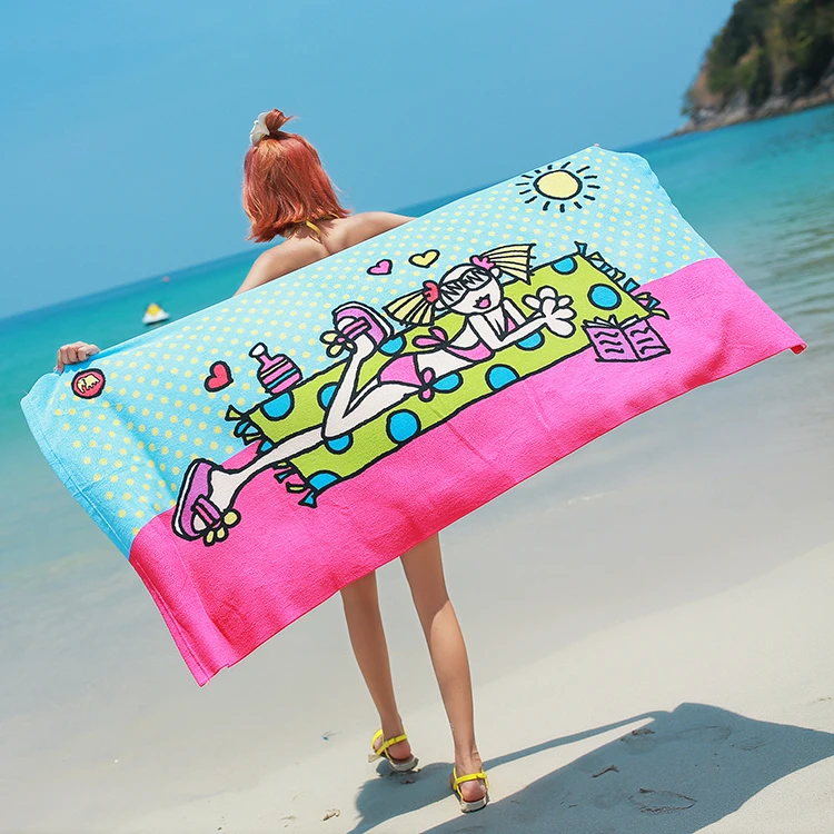 Soft touch custom logo microfiber terry towelling beach towels cover up Australia