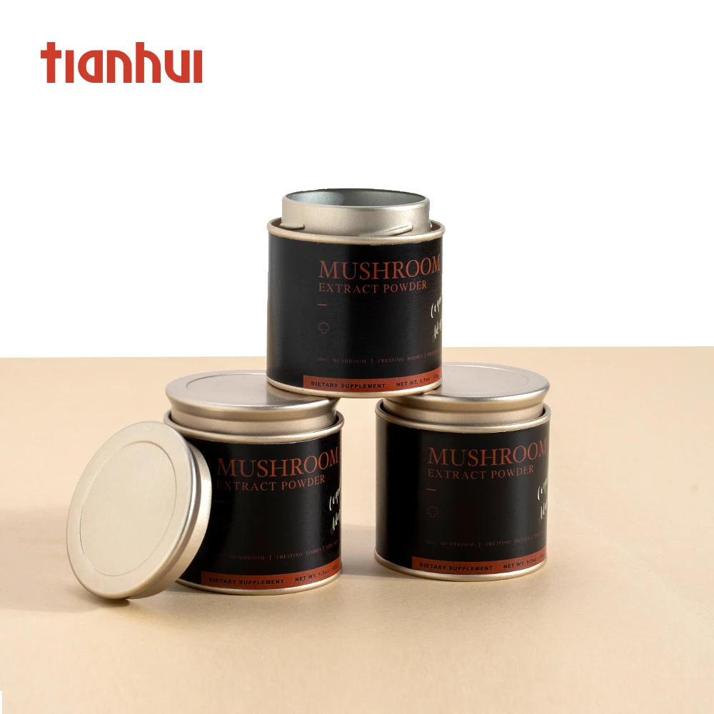 Tianhui Customized Composite Canister with Double Lid Tea Can Eco-friendly Packaging for Coffee Powder Tea Tin
