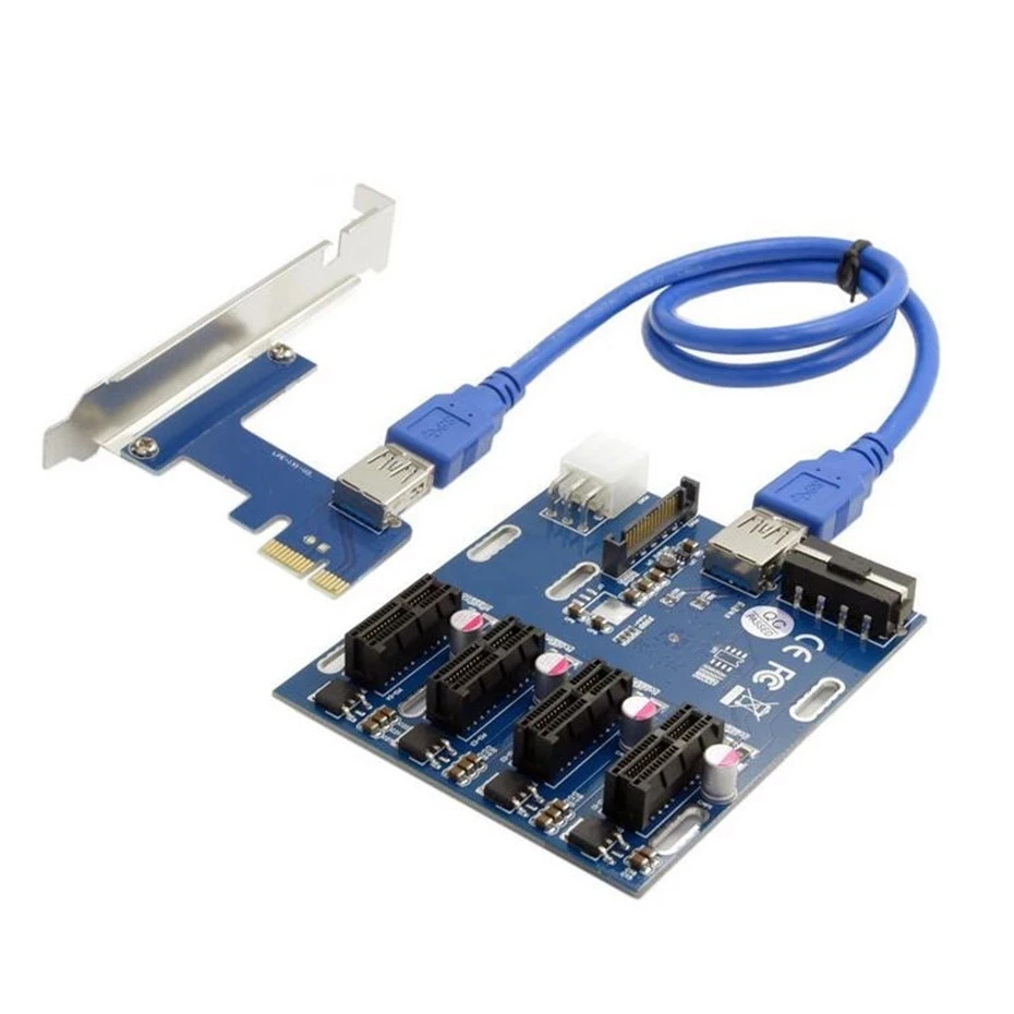 PCIe от 1 до 4 PCI Express 1X слот Райзер-карта Mini ITX к внешнему слота PCI-e адаптер усилитель порта