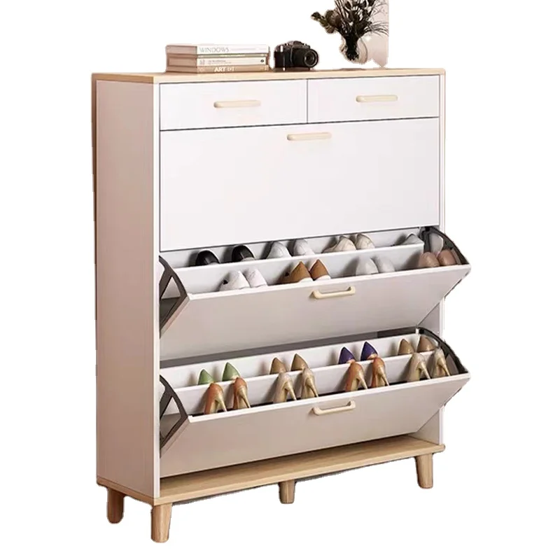 Home Living Room Furniture White Shoe Rack Cabinet Cheap Price Manufacturer Wooden Shoe Storage Cabinet Shoe Rack Designs