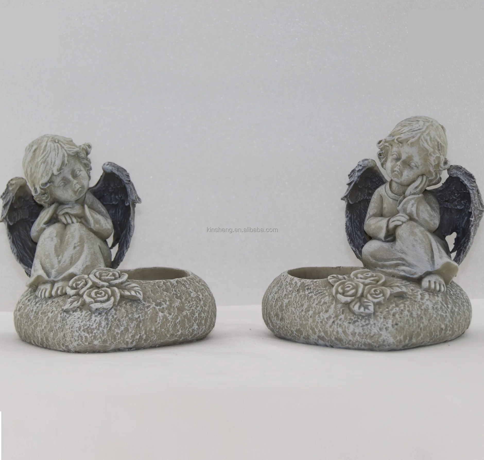 Customized Dog Wings Fairy Angel Statue Crafts Vintage White Sculpture Home Angel