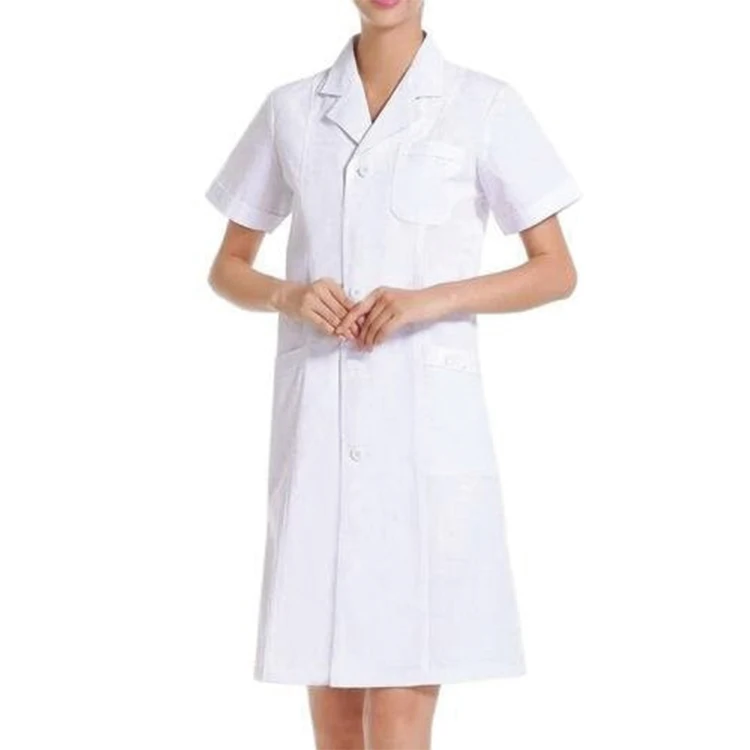 Custom white long sleeve 100% cotton unlined long gown coat clothing