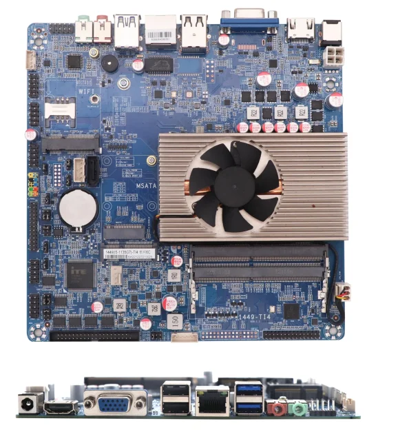 Thin Mini ITX Motherboard with Processor Core i5 1135G7 2 Lan 6 Com Industrial Fan Cooling Main Board X86 Motherboard DDR4
