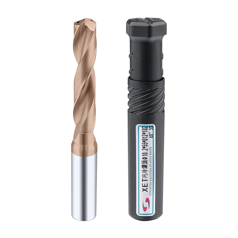 tungsten steel solid carbide center outlet drill bit three times diameter 3/5D fixed shank drill super hard