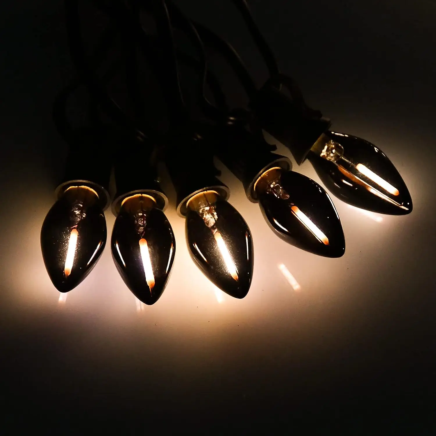 Bulb manufacturers Outdoor Halloween Decoration Light base UL 25FT 25LT C7 LED Black String Light Picnic