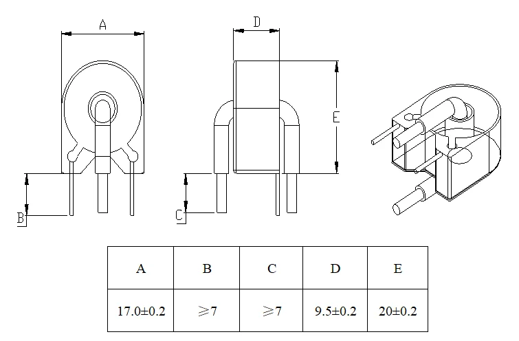 Zentar High Precision Current Transformer with 9.5mm Hole PCB Mount AC Current Sensor