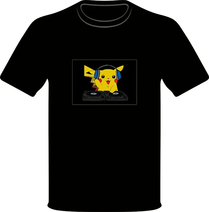 Celebration party costumes EL panel flashing clothes sound  activated light up led t shirt for rave accessories party