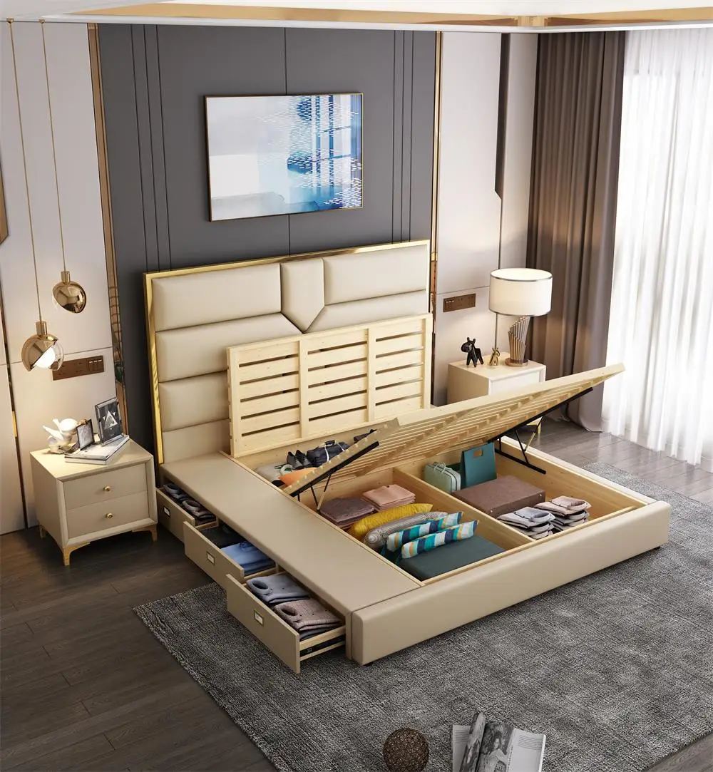 Итальянский дизайн, обивка, ткань для кровати, Королевский кровати, рама с изголовьем для продажи