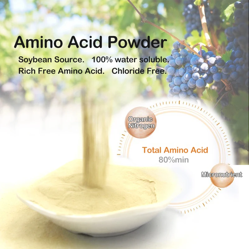 Agriculture Organic Fertilizer Amino Acid High Nitrogen Plant Nutrients Natural Cheap Amino Acid Powder