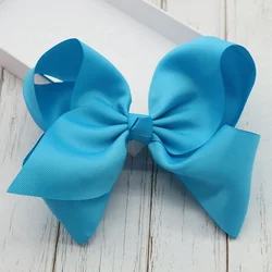8 inch Big Hair Solids Bow Boutique Large Hair Bows,Colorful Grosgrain Ribbon Hair Clips Bows for Girls