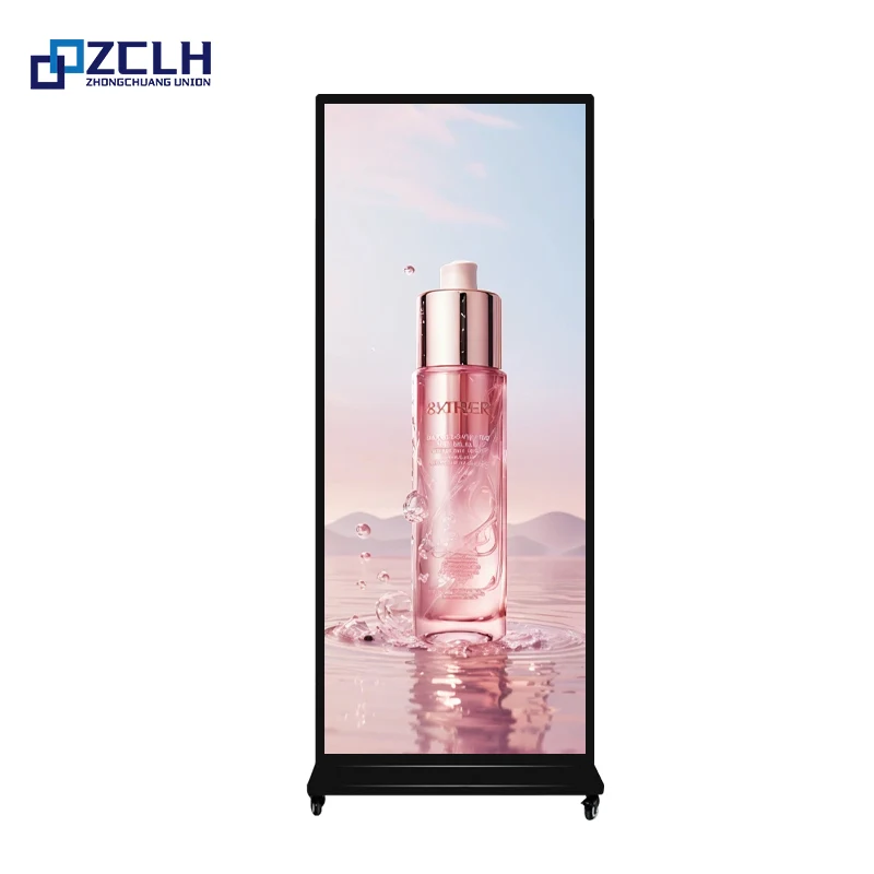 ZCLH 70/75/80/86 Inch Full Screen Digital Signage and Display Floor Standing Advertising Display Standing Kiosk Touch Screen
