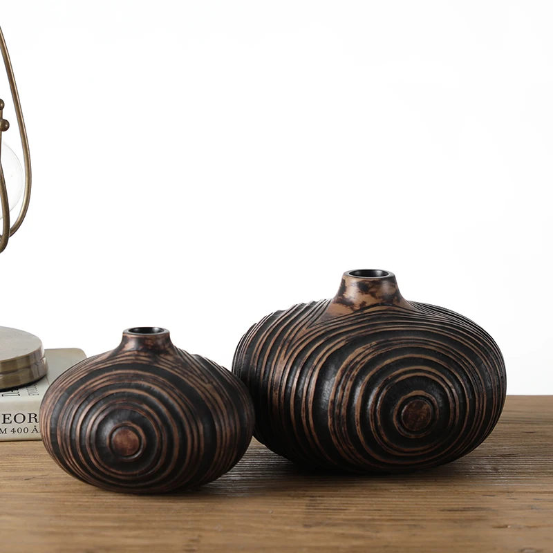 Wholesale elegant read night geometry abstract custom bedside table lamp with vase