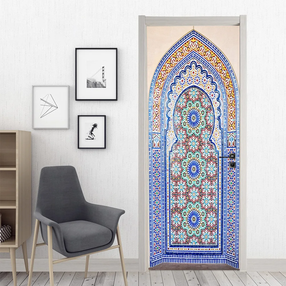 3D PVC Muslim Self-adhesive door stickers