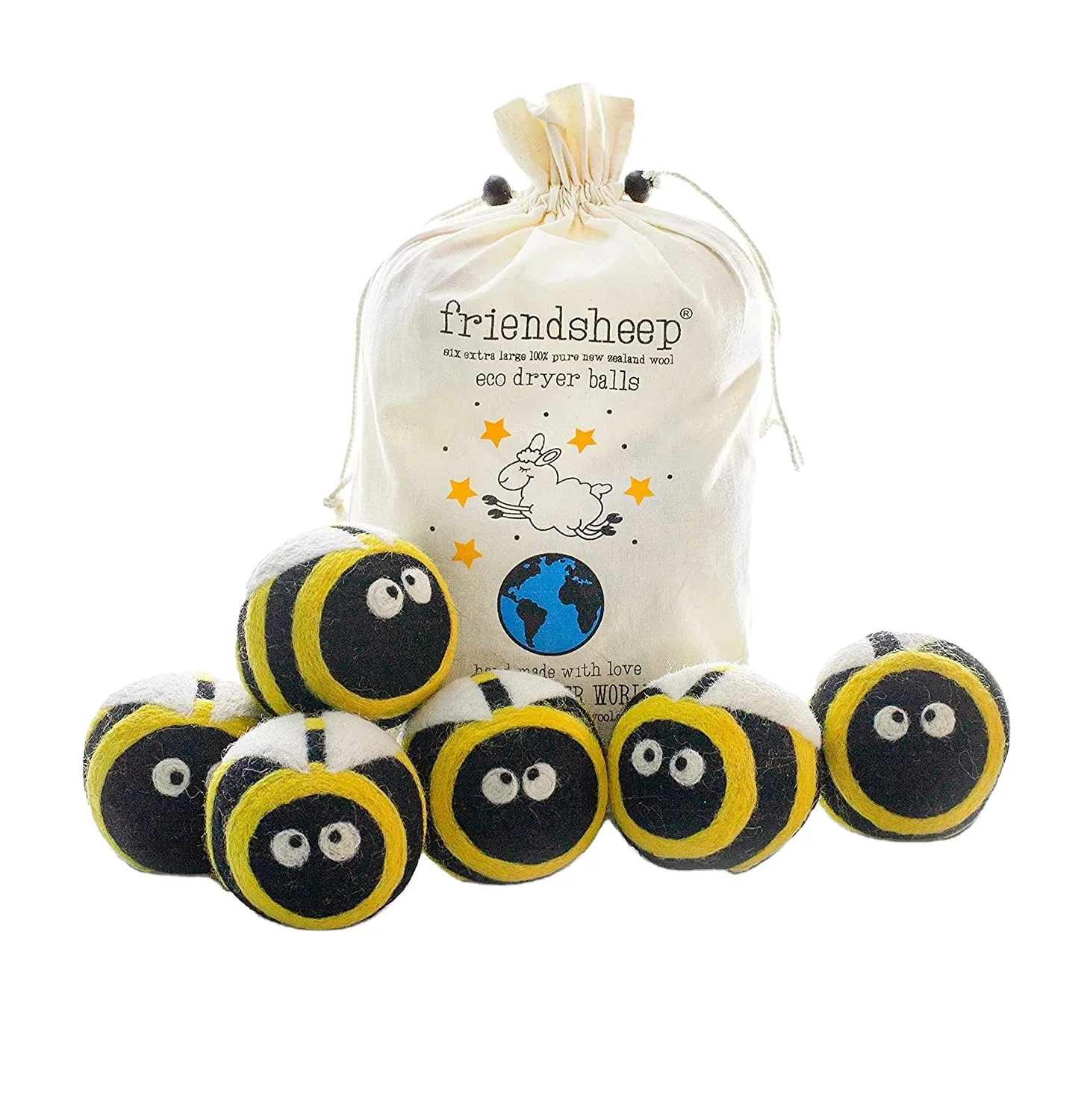 trending products 2024 new arrivals eco friendly pack of 6 pure organic 100% New Zealand wool dryer balls laundry dryer