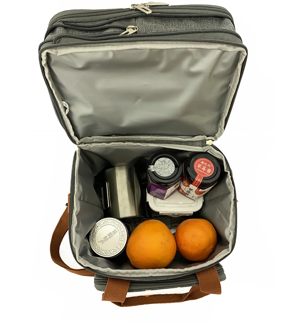 Custom Food Coffee Delivery Packaging 600D Oxford fabric Portable Takeaway Cooler Bag