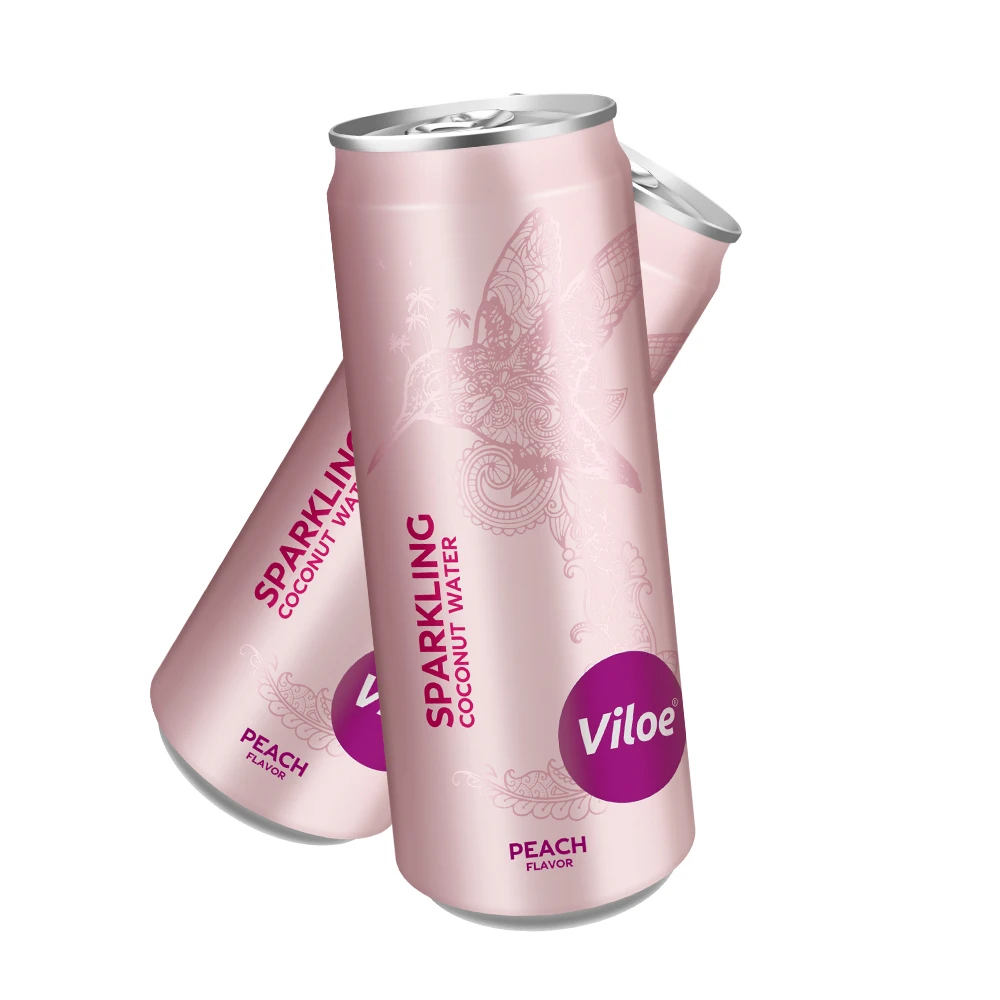 Viloe Carbonated Drink Peach Lemen Juice Added Sparkling Coconut Water Daily Soft Drinks
