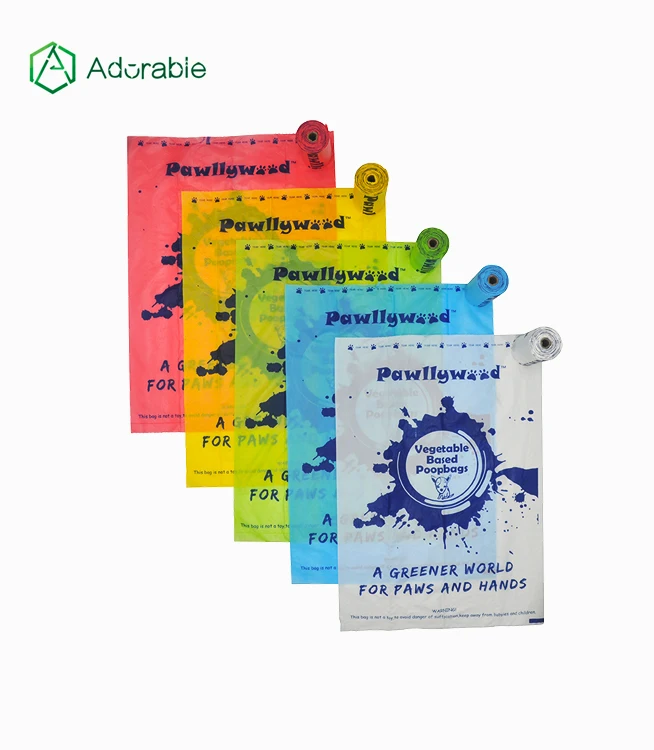 OEM Private Label Dog Poop Bag Eco Friendly with Free Dispenser,  Biodegradable & Compostable, 18/28Rolls Per Box