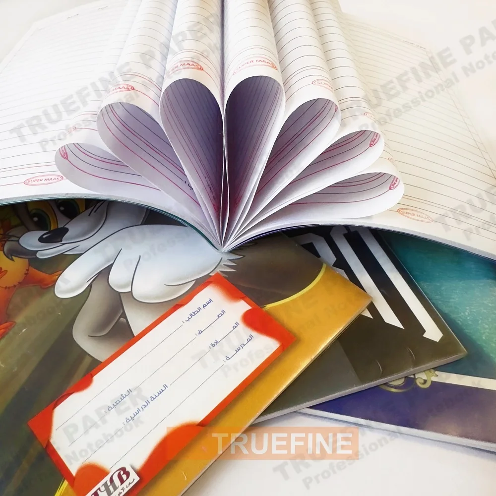 40/60/80/100 sheets Arabic Line Printing School Exercise Book With Transparent Plastic Cover