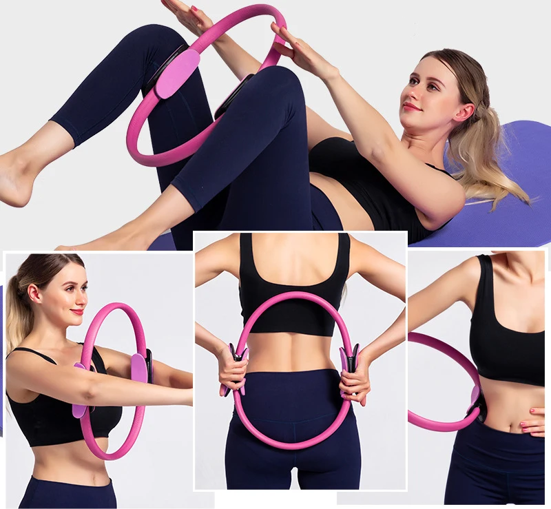Home Training Exercise Equipment TPE Elastic Yoga Resistance Bands Small Mini Yoga Pilates Ball Magic Circle Yoga Pilates Ring