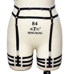 Sexy  Belt Leg Round cage Belt With Garter Eyelash Leg Harness Thigh Garters  P0245