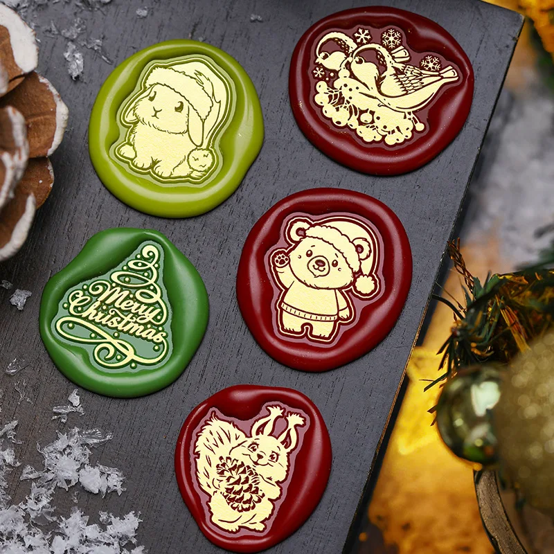 Christmas Relief Wax Seal Chapter Head Snowflake Elk Brass Carving Hand Account Copper Customizable Wholesale