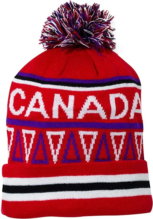 Canada Flag Unisex Stretchy Knit Beanie Hat Slouchy Skull Cap Winter Warm Hat