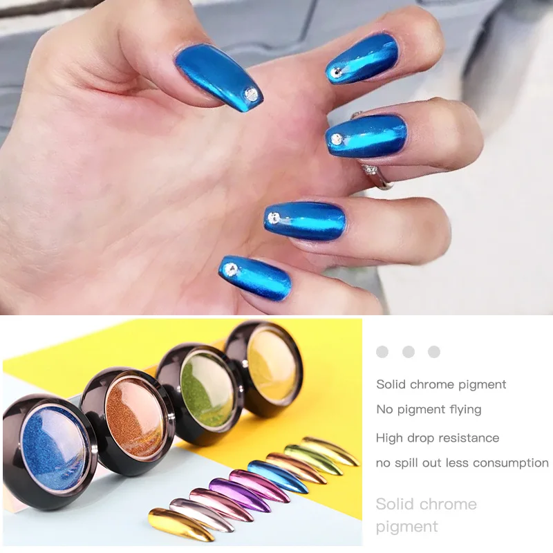 Factory OEM Customized High Quality Magic Mirror Nail Powder 26 Colors Chrome Nail Pigment Powder