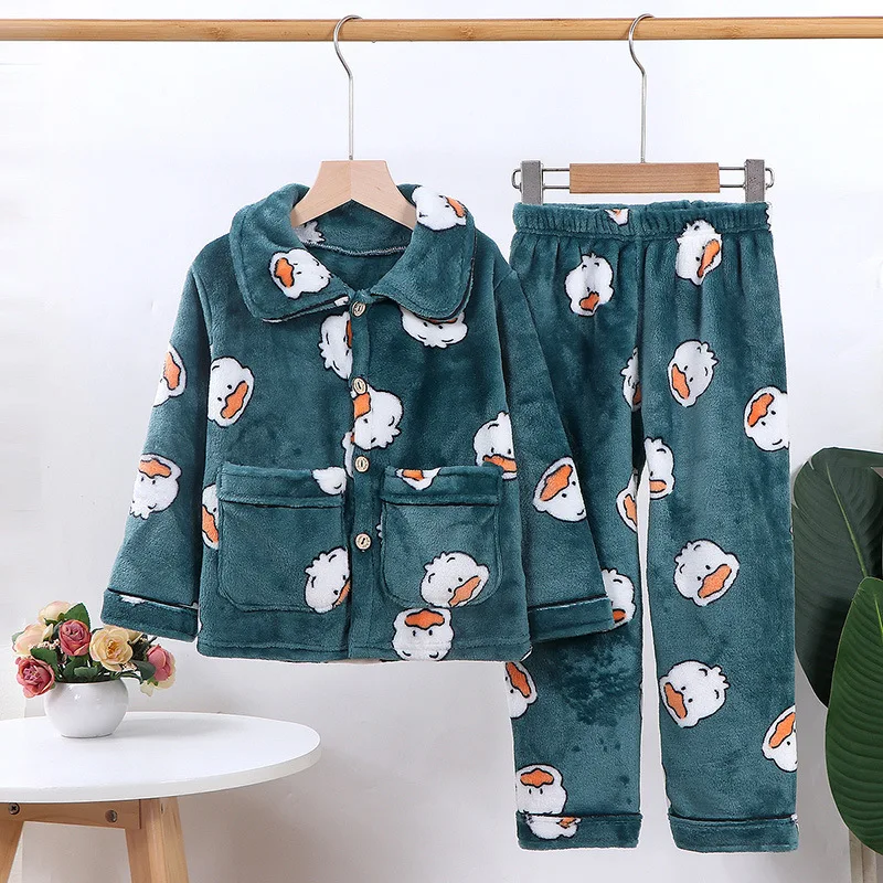 Factory Price Kids Girl Pajama Sets Hot Sale Winter Long Sleeve Pajama Sets Casual Flannel Pajama Sets