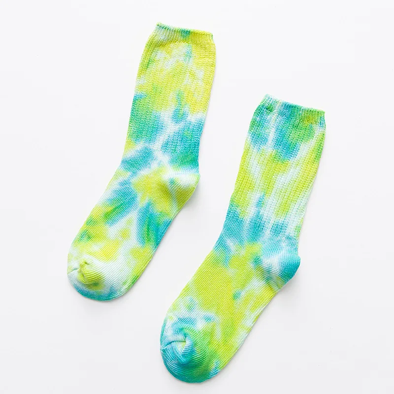 Uron Pure cotton street line character in long tie-dye socks stockings hose wet socks