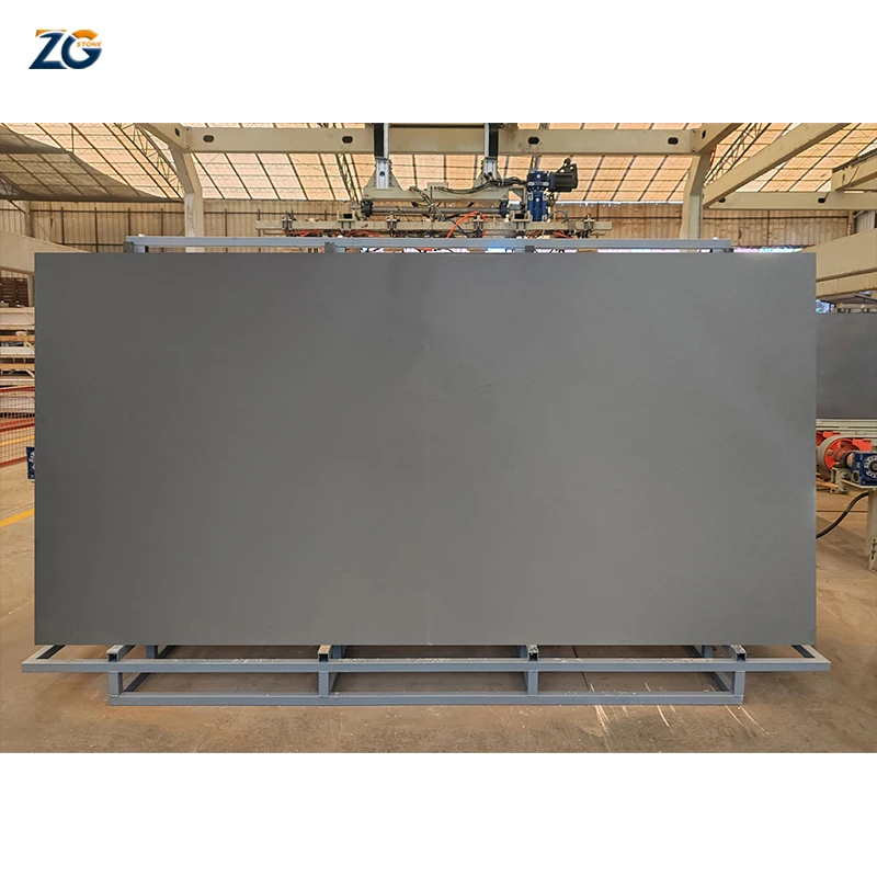 ZGSTONE серый тонкий спеченный камень большие плиты 1200*2400 стеновые панели столешницы большого формата керамические фарфоровые