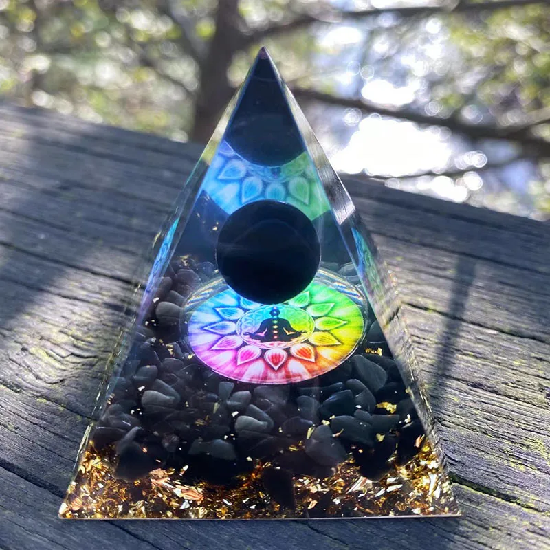 Orgone Pyramid Healing Kit With Gold Lotus Clear Quartz Rose Amethyst Bead Emf Protection Reiki Energy Generator Chakra Healing