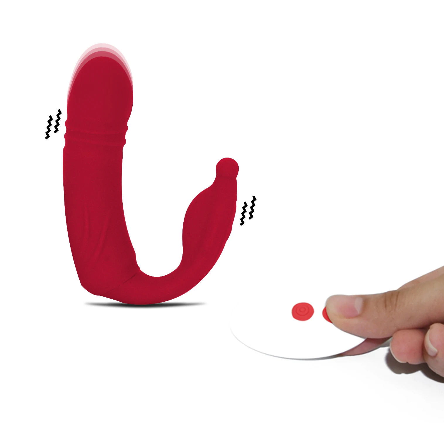 Wosilicone красный вибратор с пультом дистанционного управления Портативный Стимулятор клитора вибрирующий носимый удлинитель пениса секс-игрушки фаллоимитатор