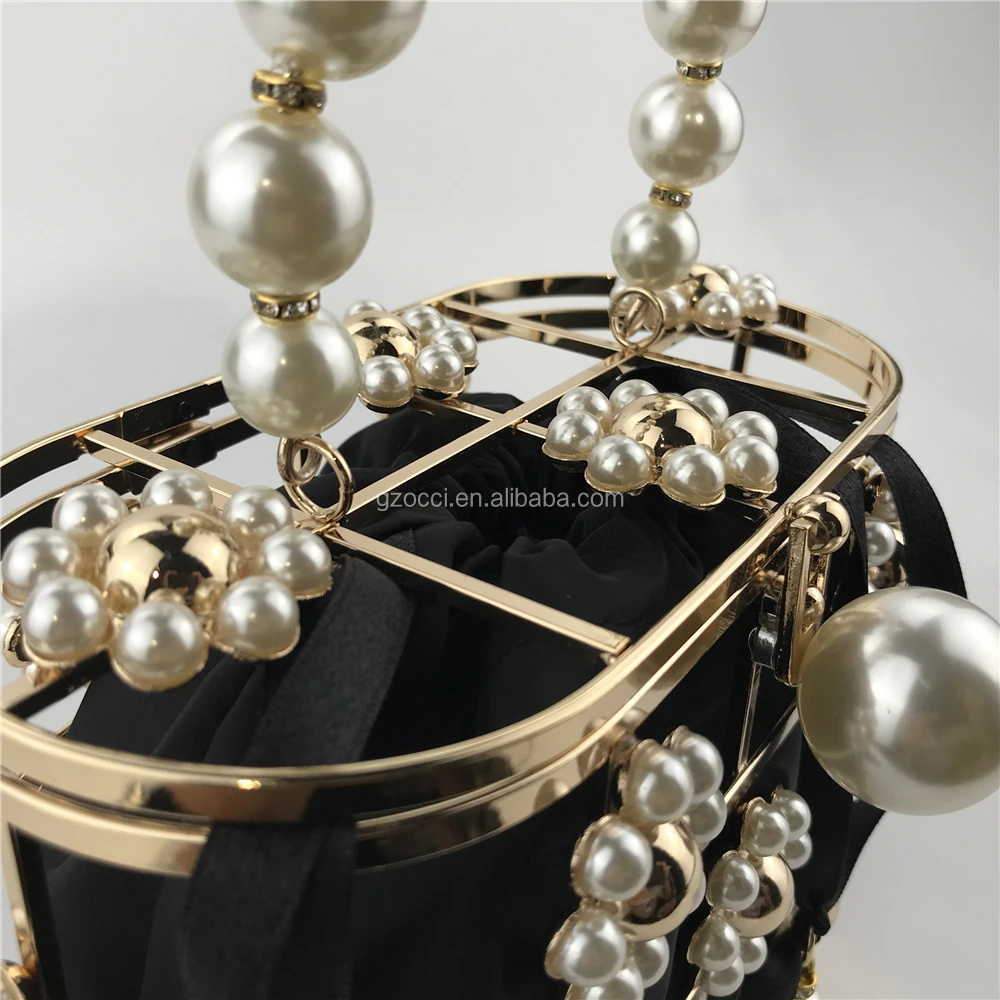 
Factory tredy beaded handbags metal frame clutch OC4131 