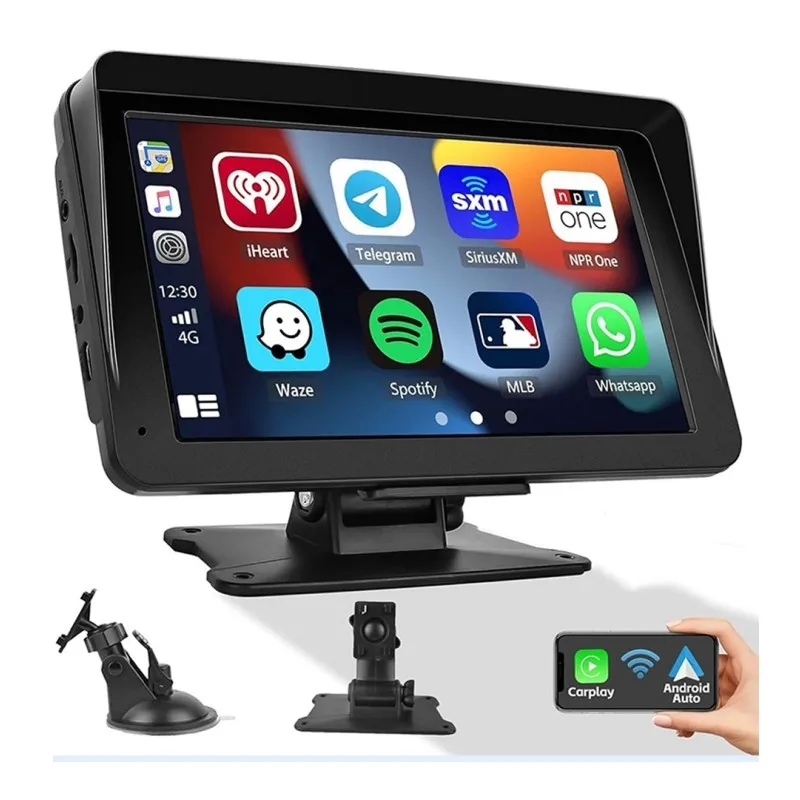 SUNWAYI Wireless Carplay 7 Inch Screen Touch Android Auto Carplay Connect Multimedia Receiver Screen Stereo Car Monitor